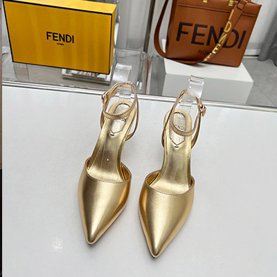 Giày Cao Gót Fendi Fenjia Siêu Cấp Vàng Đồng Size 35-39