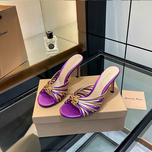 Giày Cao Gót Gianvito Rossi Wyna Tím Ánh Kim Siêu Cấp Size 35 ~ 43