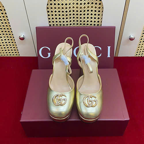 Giày Cao Gót Gucci Double G Đính Đá Siêu Cấp Size 35