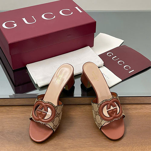 Giày Cao Gót Gucci High-Quality Màu Nâu Cam Siêu Cấp Size 35 - 42