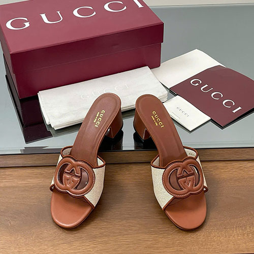 Giày Cao Gót Gucci High-Quality Màu Nâu Đậm Siêu Cấp Size 35 - 42