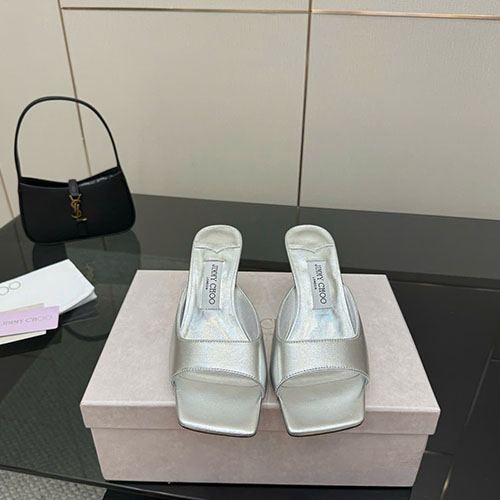 Giày Cao Gót Jimmy Choo Classic Heeled Sandals Màu Bạc Siêu Cấp Size 35 ~ 39
