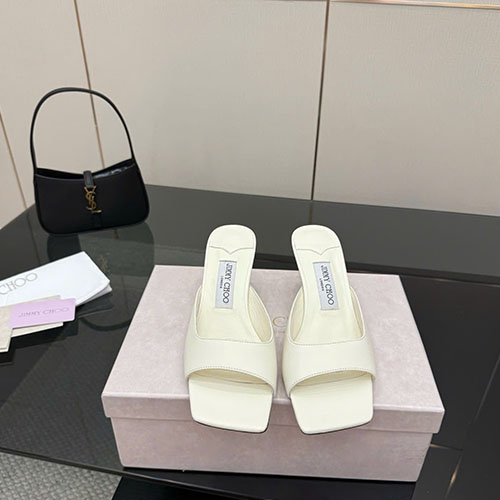 Giày Cao Gót Jimmy Choo Classic Heeled Sandals Màu Trắng Siêu Cấp Size 35 ~ 39