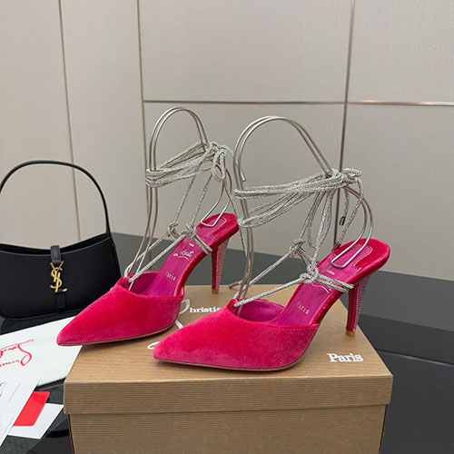 Giày Cao Gót Louboutin CL Rosalie Màu Hồng Siêu Cấp Size 35-39