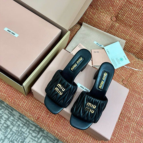 Giày Cao Gót Miu Miu Release Màu Đen Siêu Cấp Size 35-42