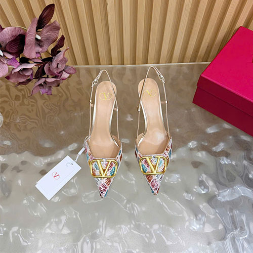 Giày cao gót Valentino siêu cấp – VLOGO đính đá màu – bộ sưu tập Xuân Hè 2026