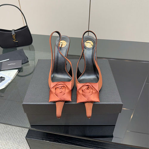 Giày cao gót YSL flower heel 25FW hàng siêu cấp
