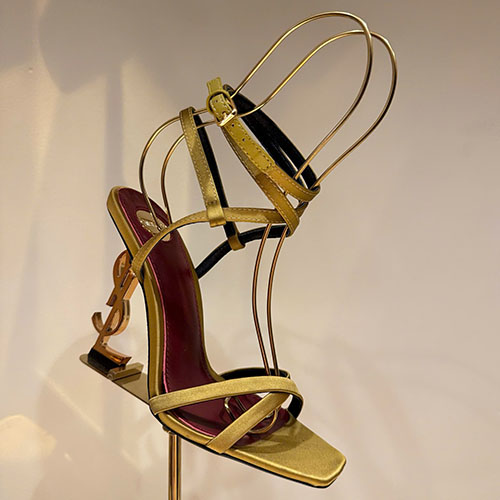 Giày Cao Gót YSL Saint Laurent Màu Vàng Đỏ Siêu Cấp Size 35–39