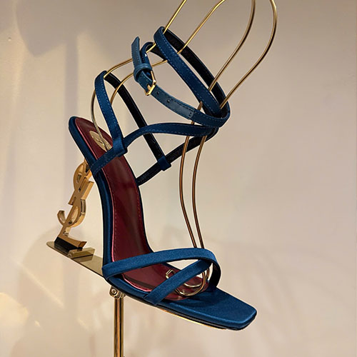 Giày Cao Gót YSL Saint Laurent Màu Xanh Đen Siêu Cấp Size 35–39