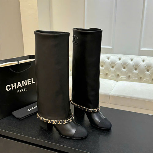Giày Chanel 25B Boots Thu Đông Màu Đen Siêu Cấp Size 35 ~ 39