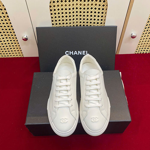 Giày Chanel Sneaker Full Trắng Logo CC Size 39