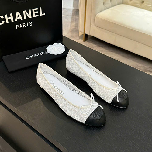 Giày Đế Bệt Chanel 25FW Màu Trắng Siêu Cấp Size 34–41