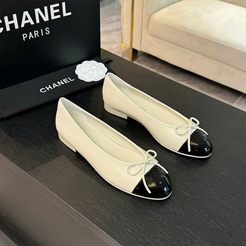 Giày Đế Bệt Chanel 25FW Màu Vàng Kem Siêu Cấp Size 34–41