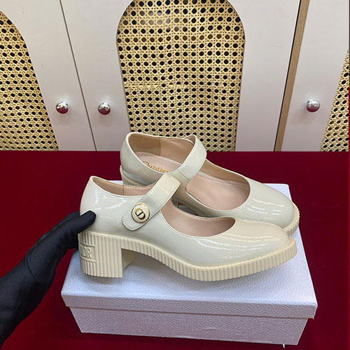 Giày Dior D-Doll Pump White Shiny Calfskin Siêu Cấp Size 37