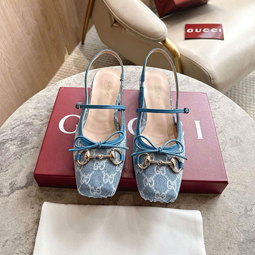 Giày Gucci Horsebit Denim Bow Sandal – 918-2 – Siêu cấp