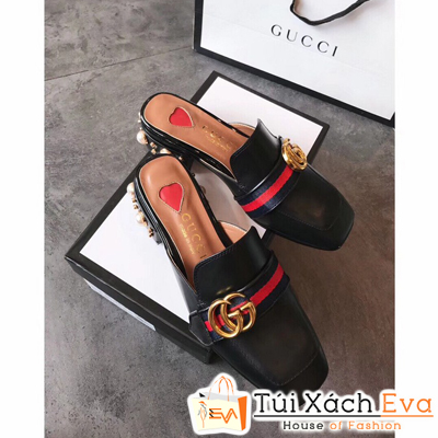 Giày Gucci Super Màu Đen Viền Đỏ