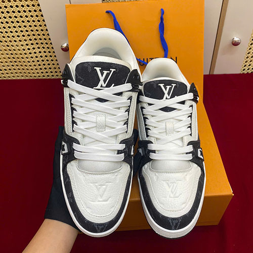 Giày LV Trainer Sneaker Black White Siêu Vip Size 42