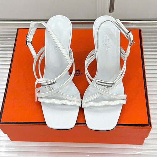 Giày Sandal Hermès cao gót thấp khóa Kelly