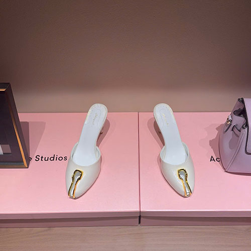 Giày Schiaparelli Sandal Gót Dị Hình Màu Trắng Size 35 - 39