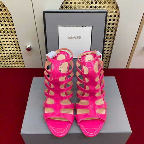 Giày Tom Ford Paradise Snake-Effect Leather Sandals Màu Hồng Siêu Cấp Size 39