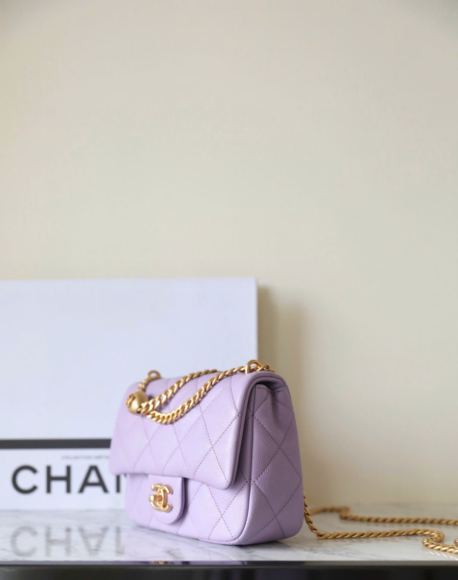 Túi Xách Chanel Màu Tím Like Auth Size 20cm