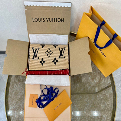 Khăn Choàng Louis Vuitton Logo Duo Siêu Cấp Size 179x39cm