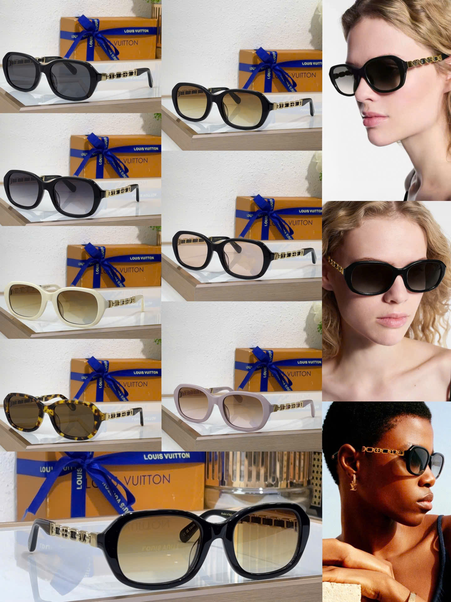 Kính Mát My LV Chain Braided Oval Sunglasses Z2649U Siêu Cấp Size 140mm
