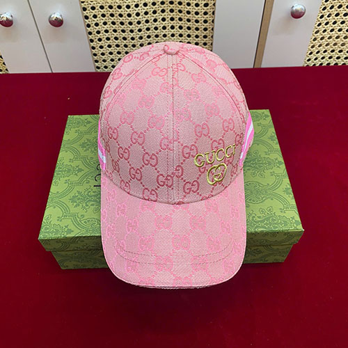 Mũ GG Canvas Baseball Hat Pink Màu Hồng Siêu Cấp