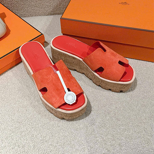Sandal Hermès Eze 30 da Swift / da lộn – 26SS – VIP - màu đỏ