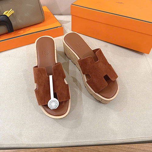 Sandal Hermès Eze 30 da Swift / da lộn – 26SS – VIP - màu nâu
