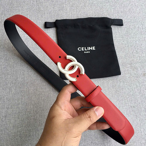 Thắt Lưng Chanel 2025 Màu Đỏ Super Size 3.0cm