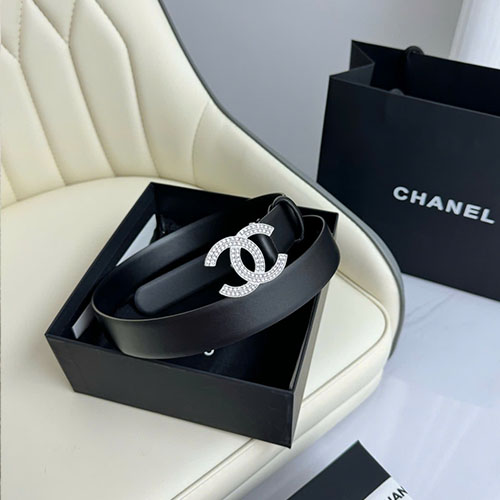 Thắt Lưng Chanel Da Ý Màu Đen Super Size 3.0 cm