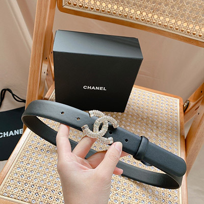 Thắt Lưng Chanel Khóa Đồng Kim Cương Siêu Cấp Hai Mặt Size 3cm