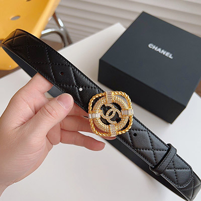 Thắt Lưng Chanel Khóa Kim Cương Lục Giác Vàng Siêu Cấp Size 3cm