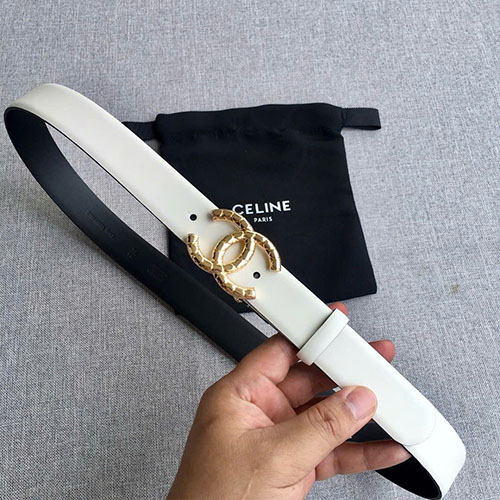 Thắt Lưng Chanel Màu Trắng Super Size 3.0cm