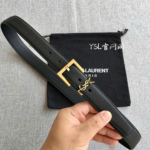 Thắt Lưng YSL Da Bê Màu Đen Super Size 3.0 cm