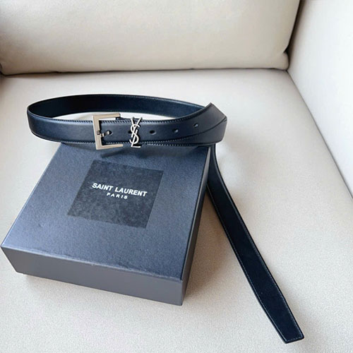 Thắt Lưng YSL Khóa Bạc Hoa Văn Super Size 3.0 cm