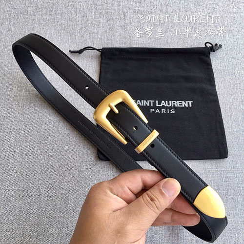 Thắt Lưng YSL Khóa Vàng Da Đen Super Size 2.5 cm