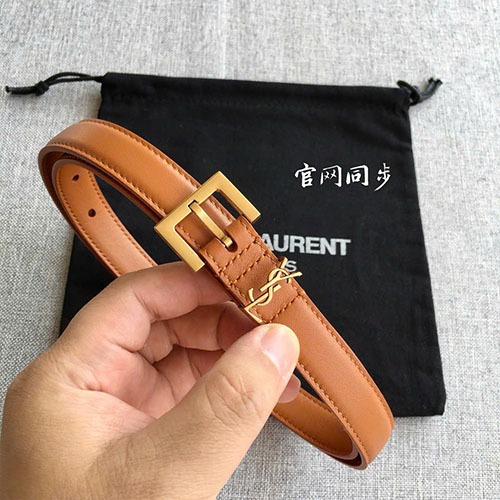 Thắt Lưng YSL Khóa Vàng Màu Cam Super Size 2.0 cm