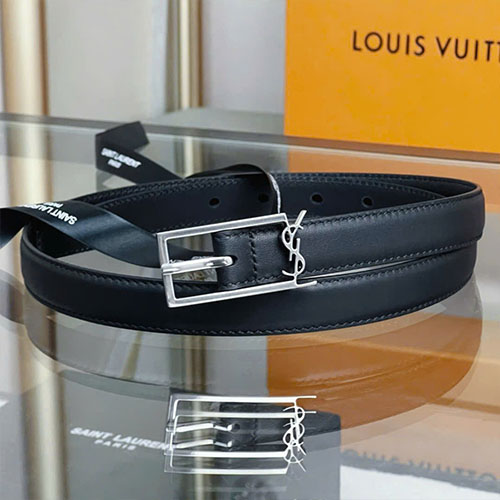 Thắt Lưng YSL Khóa Vuông Bạc Super Size 2.0 cm