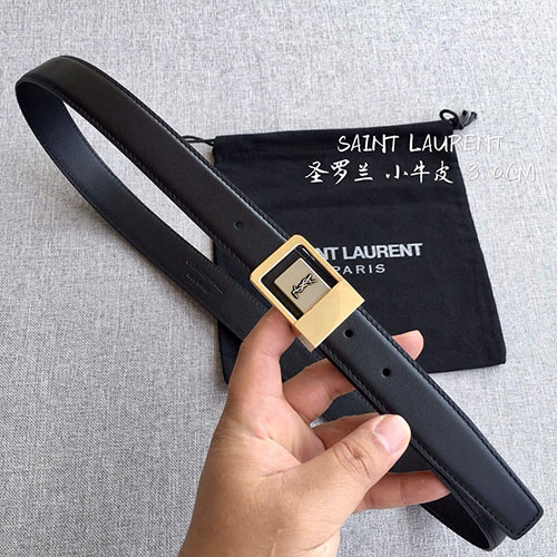 Thắt Lưng YSL Màu Đen Khóa Kim Loại Vàng Super Size 3.0 cm