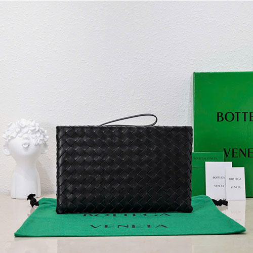 Túi Bottega Veneta Cầm Tay Đan Da Cừu Màu Đen Siêu Cấp Size 30cm