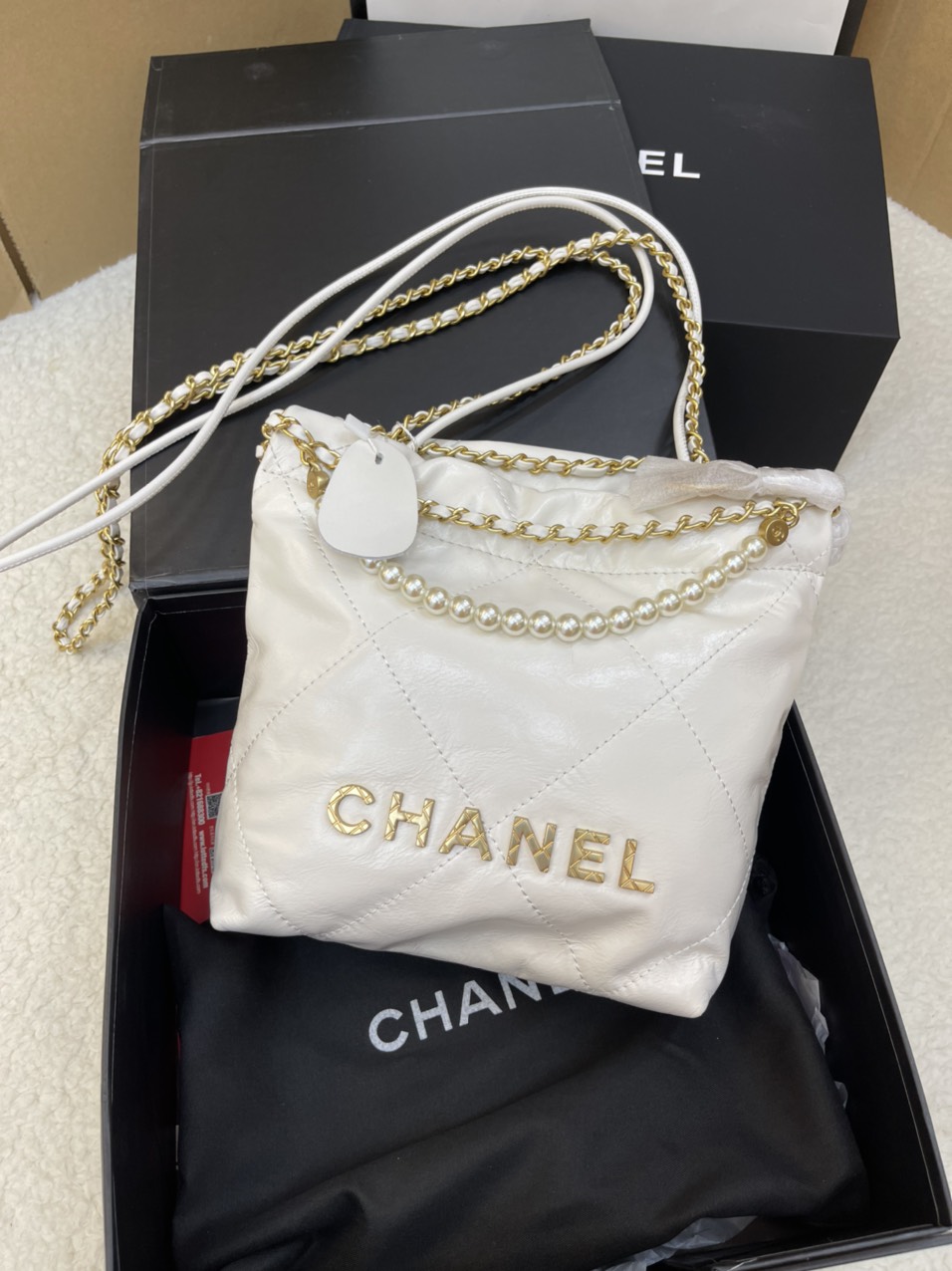 Túi Chanel 22 Bag SUPER Màu Trắng Size 22cm