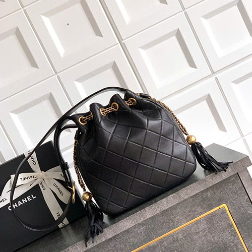 Túi Chanel 25A Bucket Bag Màu Đen Siêu Cấp Size 25cm