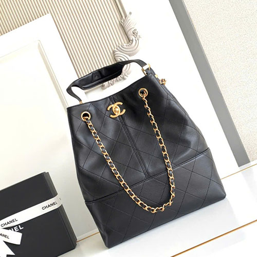 Túi Chanel 25A Suede & Calfskin Vertical Tote Màu Đen Siêu Cấp Size 31cm