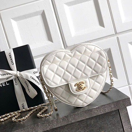 Túi Chanel 25B Heart Bag Màu Trắng Siêu Cấp Size 19cm