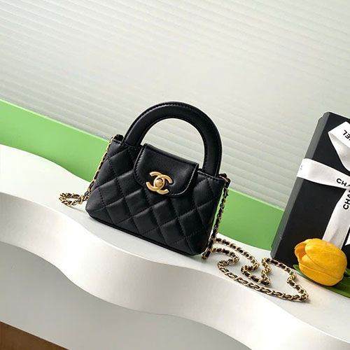 Túi Chanel 25B Kelly Handle Mini AS3435 Màu Đen Siêu Cấp Size 12.5cm