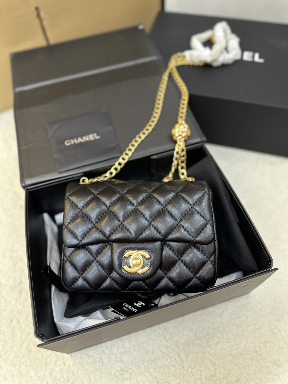 Túi Chanel Classic Flap Mini Màu Đen Size 18cm