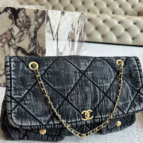 Túi Chanel Denim Tote Màu Đen Size 40 Fullbox