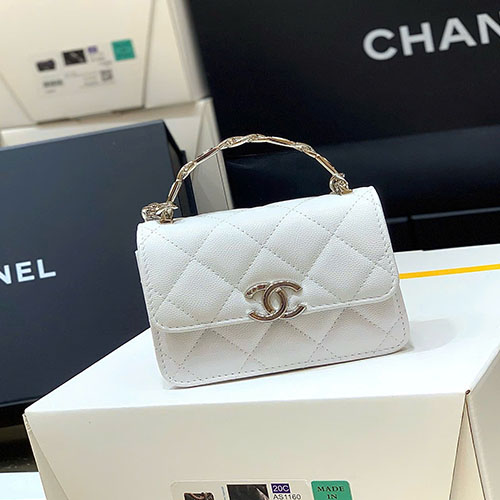 Túi Chanel Enamel Handle AP2758 Màu Trắng Like Auth Size 13 cm